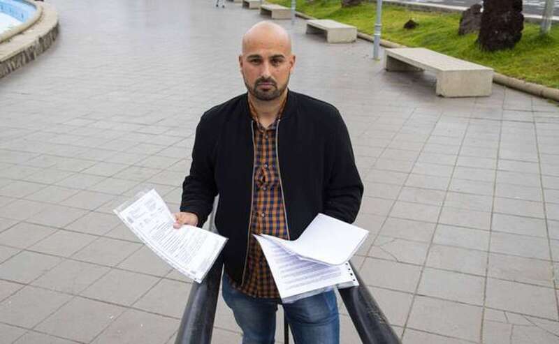 En la imagen, Óscar San Juan, convocante de la concentración/Arcadio Suárez/C7.